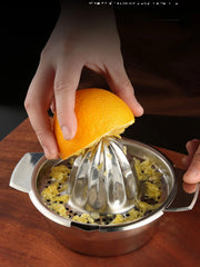Manual Stainless-Steel Citrus Press with Bowl & Strainer