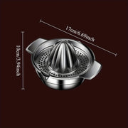 Manual Stainless-Steel Citrus Press with Bowl & Strainer
