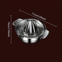 Manual Stainless-Steel Citrus Press with Bowl & Strainer