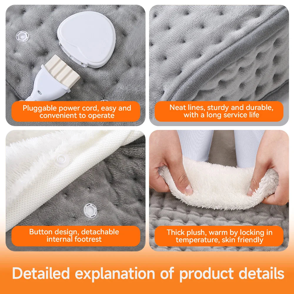 Electric Heated Foot US/EU Warmers Soft Feet Heating Pad 9-gear adjustable temperature Electric shoe heating pad