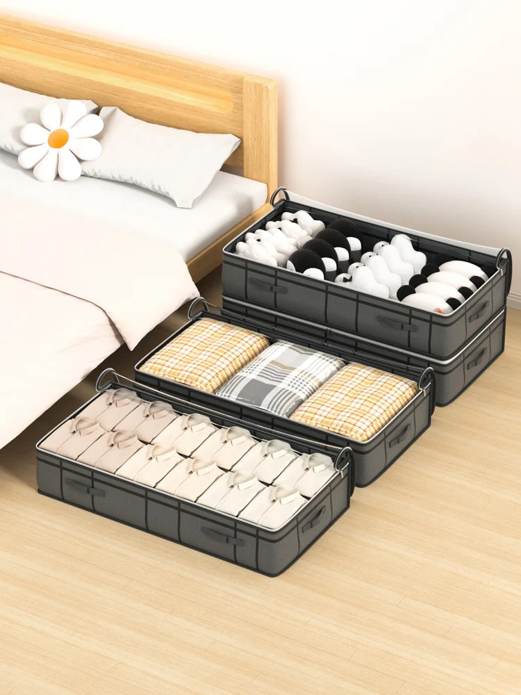 Clothes storage bag under bed Foldable quilt clothes storage bag doggy bag Bedroom dormitory organizer bag