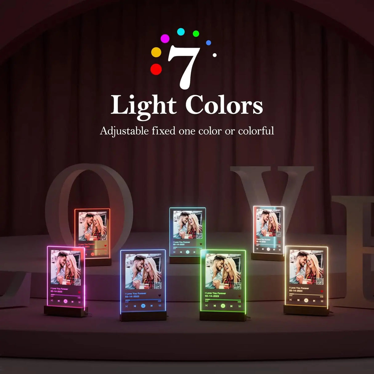 Customized Spotify Music Plaque Gifts For Anniversary Day Personalized Acrylic Photo Frame Lamp Custom Romantic Birthday Gifts