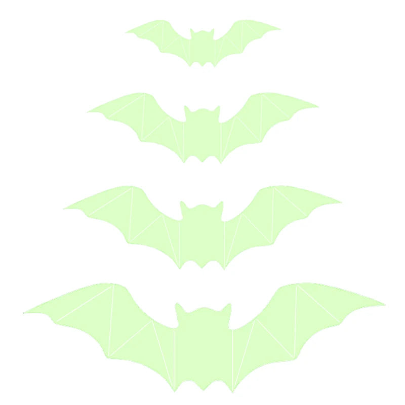 Glow-in-the-Dark Halloween Bat Wall Decals – 16 Piece Set