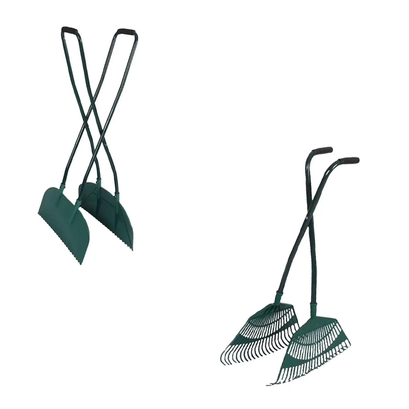 Long-Handled Leaf Grabber Rake – Carbon Steel Garden Leaf & Debris Collector (92cm)