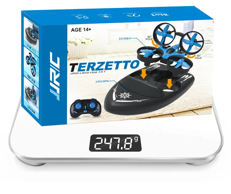 Explosion Mini Quadcopter Water, Land And Air Three-In-One Mini Drone Cross-Border Remote Control Aircraft Toy Birthday Gif