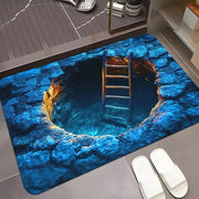 3D Bottomless-Brick Optical-Illusion Floor Mat