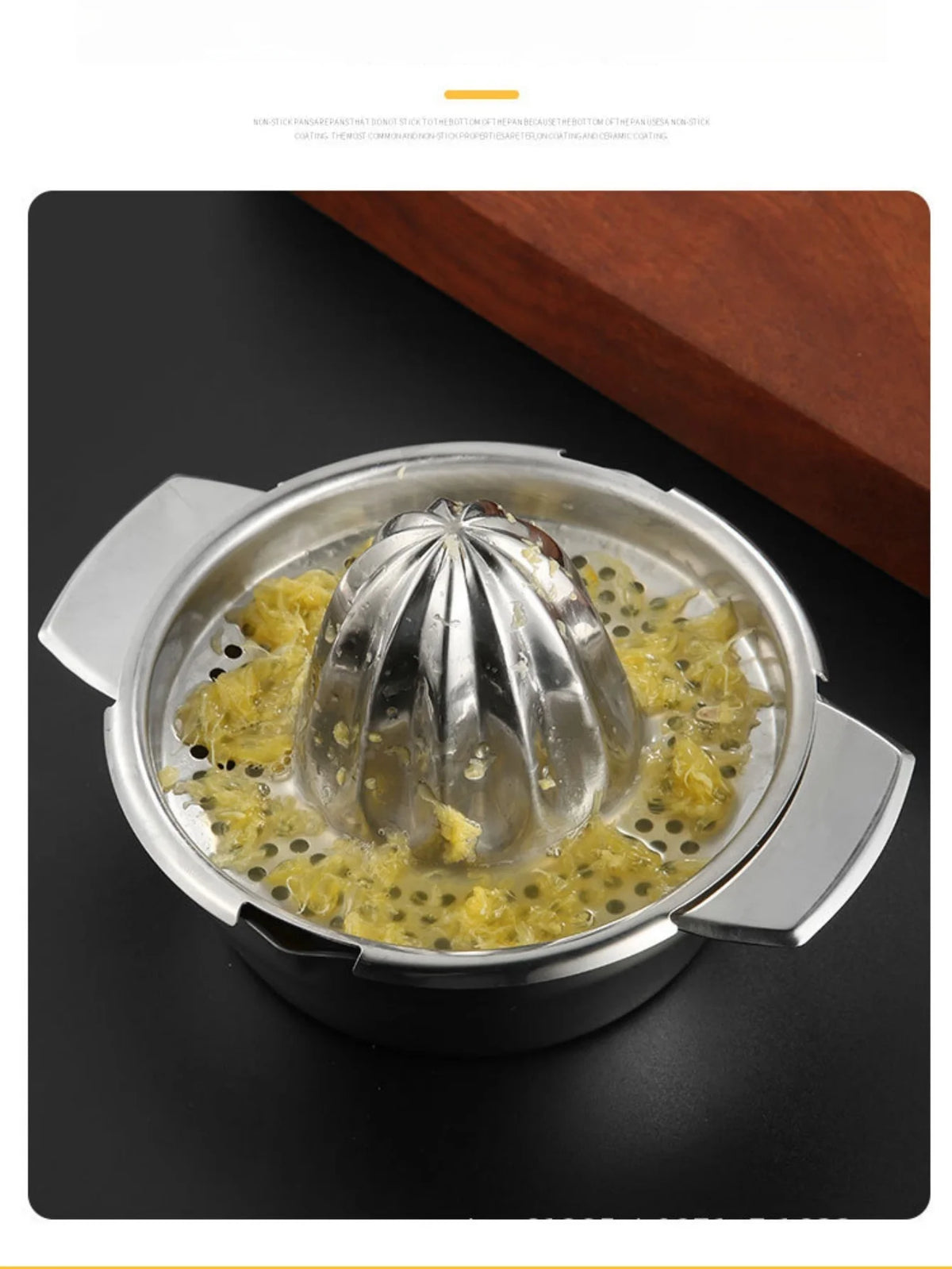 Manual Stainless-Steel Citrus Press with Bowl & Strainer