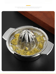 Manual Stainless-Steel Citrus Press with Bowl & Strainer