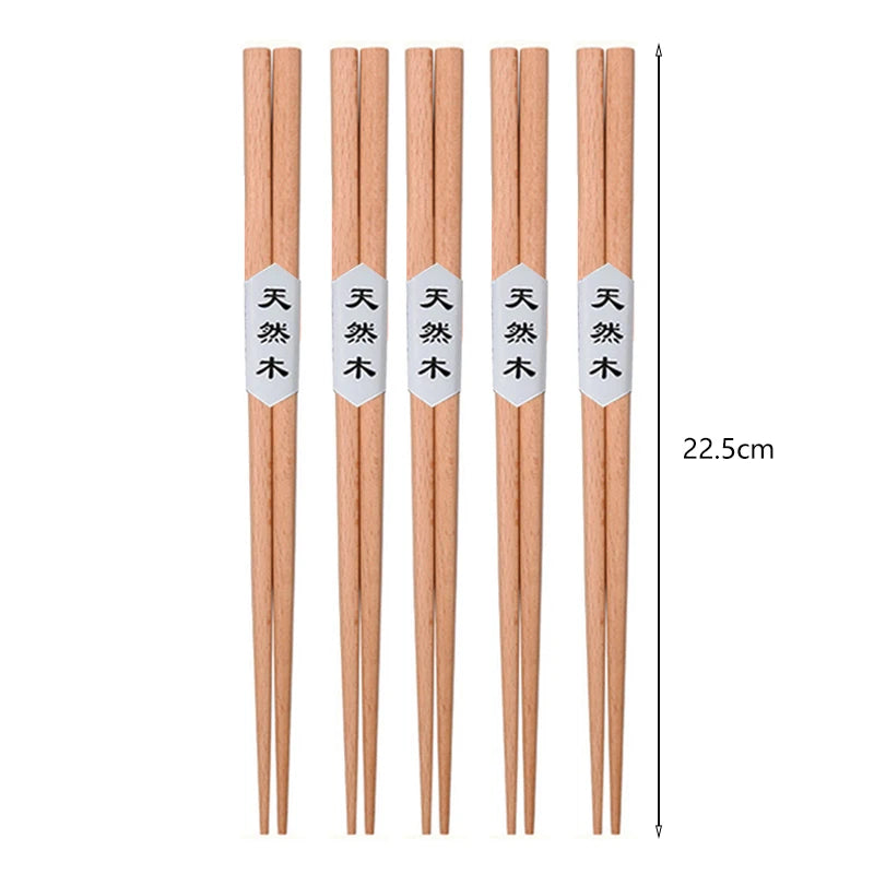 5 Pairs Wooden Chopsticks Wood Chopsticks Set Japanese Sushi Chopsticks Korean Chinese Snack Food Chop Sticks Kitchen Tableware