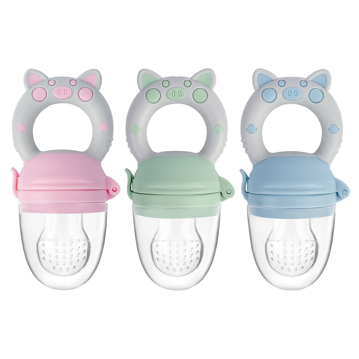 4pcs/set Silicone Fruit & Vegetable Feeder for Infants and Toddlers 6-36 months Food Grade Teething & Feeding Pacifier