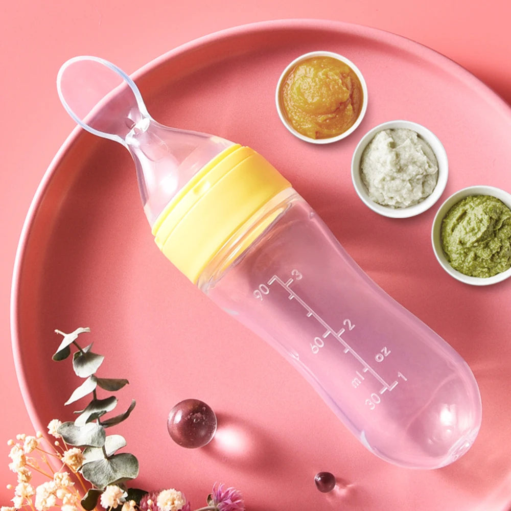 90 mL Silicone Baby Food Feeder & Squeeze Spoon