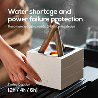 Home campfire aroma diffuser 280ml, desktop USB air spray humidifier remote control colorful flame lamp essential oil diffuser.