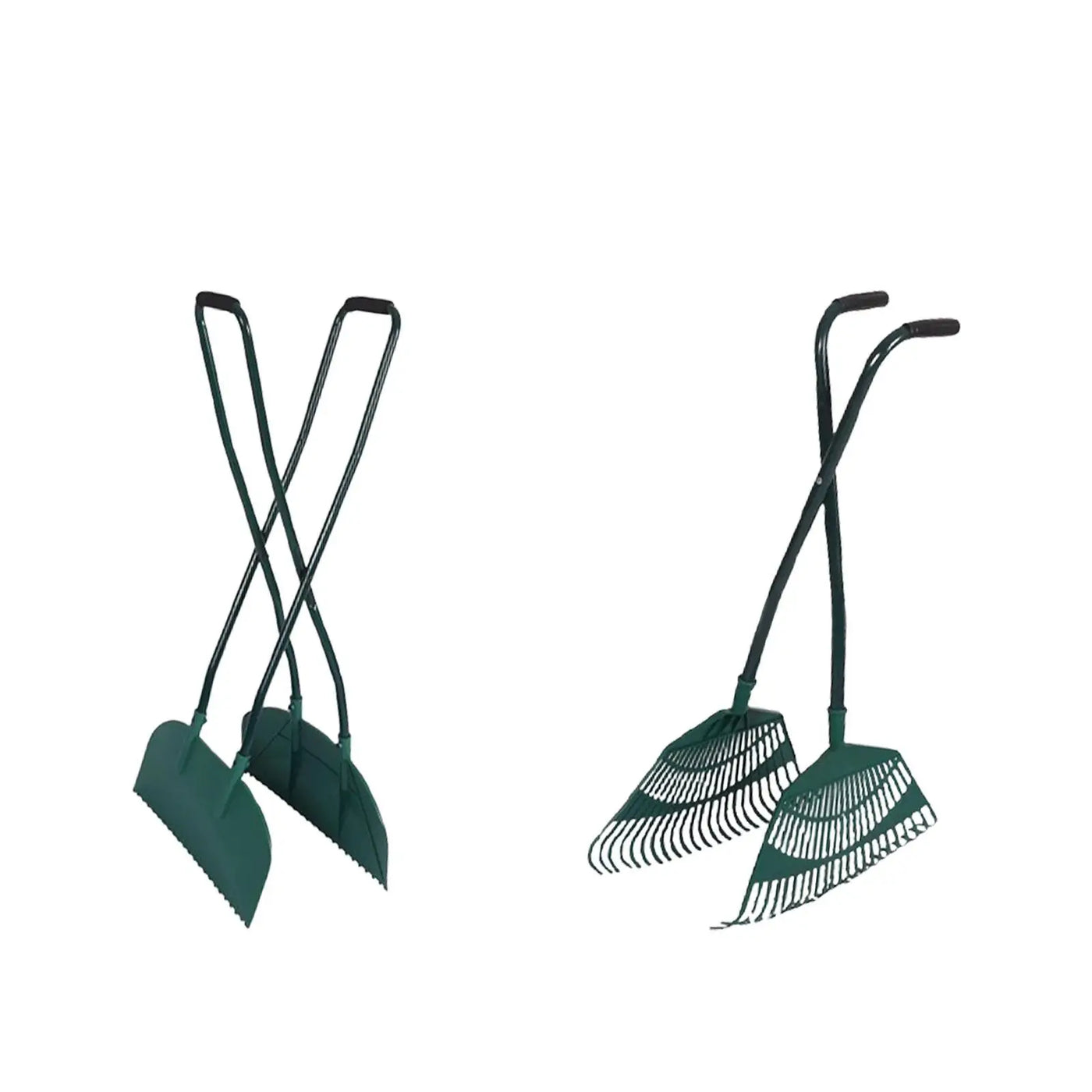 Long-Handled Leaf Grabber Rake – Carbon Steel Garden Leaf & Debris Collector (92cm)
