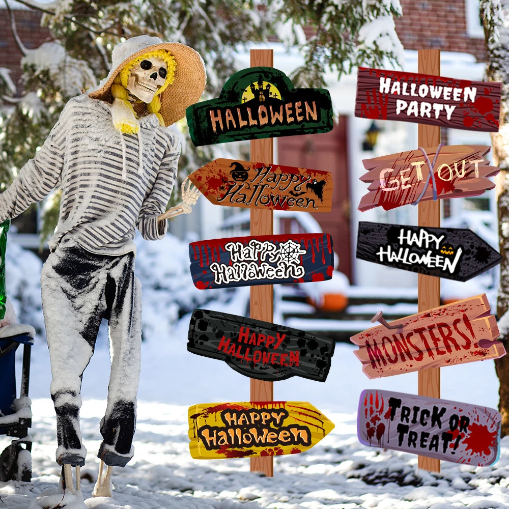 Scary Halloween Welcome Sign – Paper Party & Yard Décor