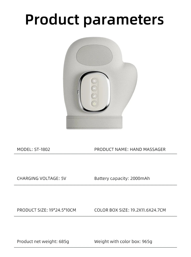 Premium Cordless Hand Massager with 13 Airbags – Compression Therapy for Hands & Wrists