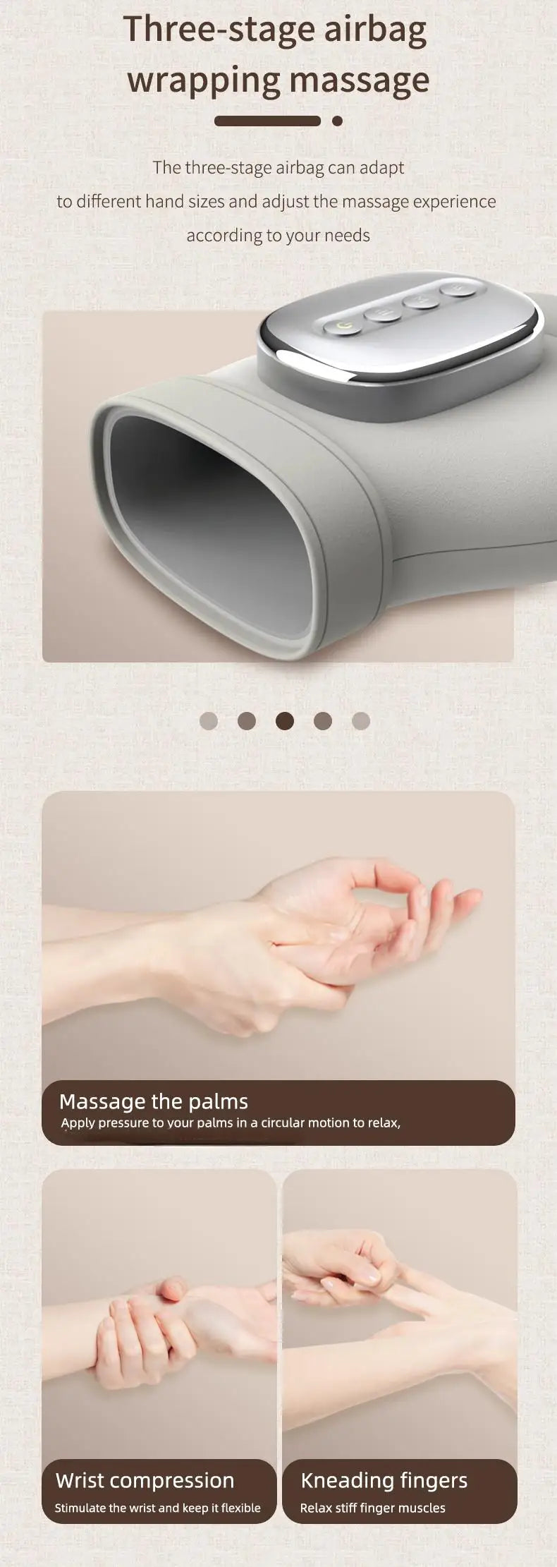 Premium Cordless Hand Massager with 13 Airbags – Compression Therapy for Hands & Wrists