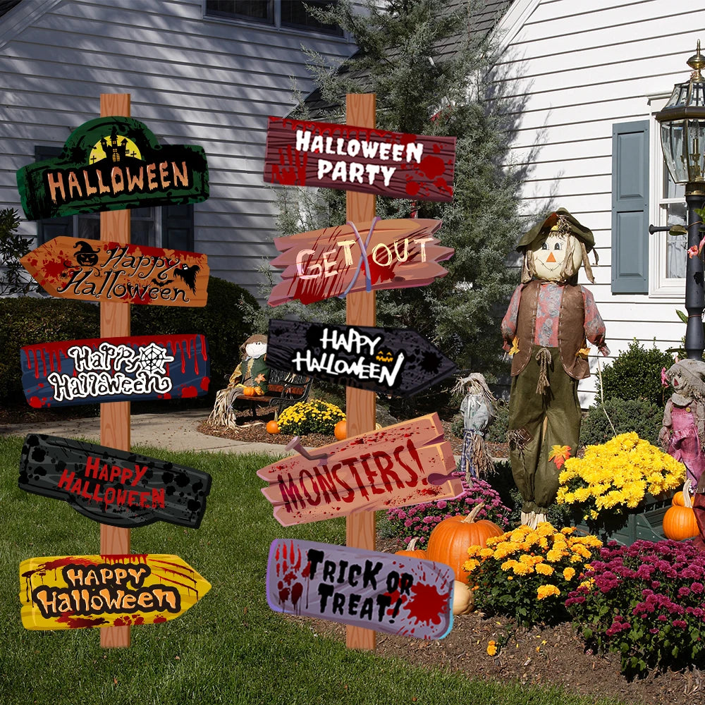 Scary Halloween Welcome Sign – Paper Party & Yard Décor