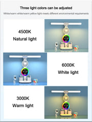 Rechargeable LED Desk Lamp with Fan & Digital Clock