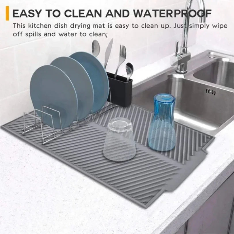 Grey Ridged Silicone Dish-Drying Mat – 3 Sizes