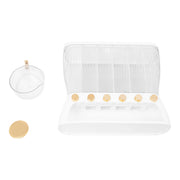 Dry Food Dispenser 6-Grid Wall-Mounted Dry Food Dispenser - Adjustable Compartments Easy Dispensing - Kitchen Storage