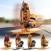 Magnetic Sailboat Swing Bear Car Dashboard Ornament – Sliding Cartoon Decoration