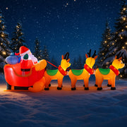 10.1 ft Inflatable Santa Sleigh & 3 Reindeer LED Display