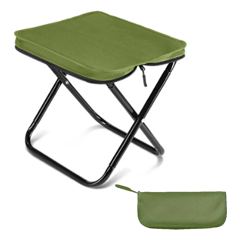 Portable Foldable Backpack Stool Lightweight Camping Picnic Fishing Chair with Mesh Bag Outdoor Adventure Seat for Hiking Travel