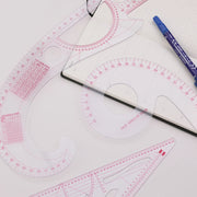 Transparent French-Curve Sewing & Drawing Templates – 3 Sets