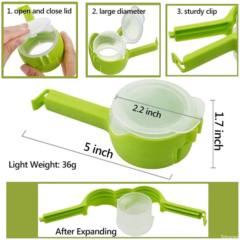 Food Bag Sealing Clip with Pour Spout – 6 Colours