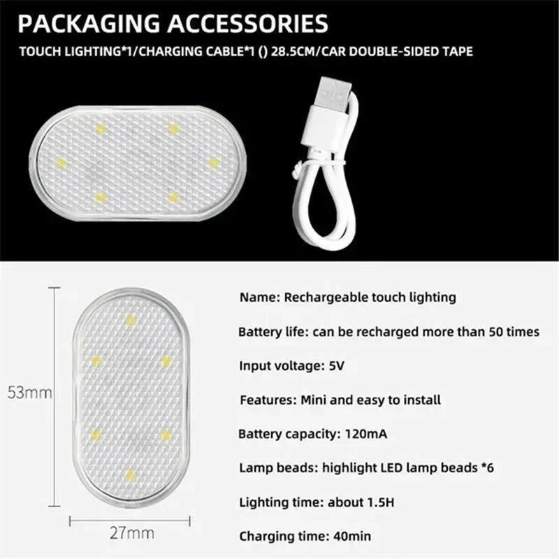 USB-Rechargeable Car Interior LED Accent Light – 5 Colours