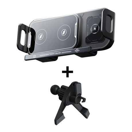 Car Wireless Charger Dual Coil Fold Screen Car Fast Charging Stand for Samsung Galaxy Z Fold 6 Flip 3 Air Vent Car Phone Holder