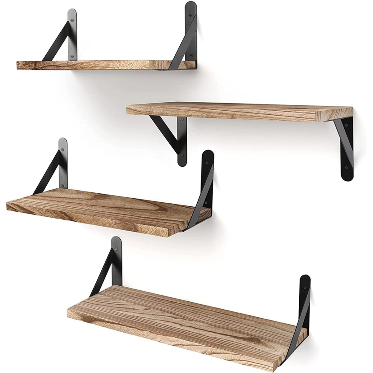 Wall-Mounted Wood Floating Shelves – 1 or 4 Pieces