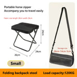 Portable Foldable Backpack Stool Lightweight Camping Picnic Fishing Chair with Mesh Bag Outdoor Adventure Seat for Hiking Travel