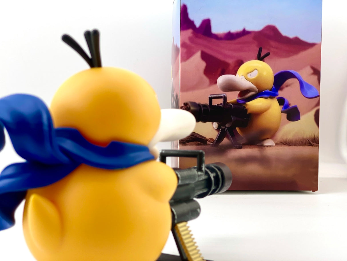 Pokemon Psyduck Gatling Gun Anime Figure Cross Dressing Toys PVC Statue Model Collection Decor Creative Peripheral Birthday Gift