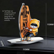 Magnetic Sailboat Swing Bear Car Dashboard Ornament – Sliding Cartoon Decoration