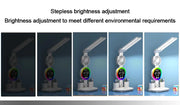 Rechargeable LED Desk Lamp with Fan & Digital Clock
