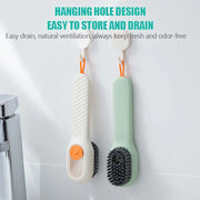 Push-Dispensing Cleaning Brush for Shoes & Clothing