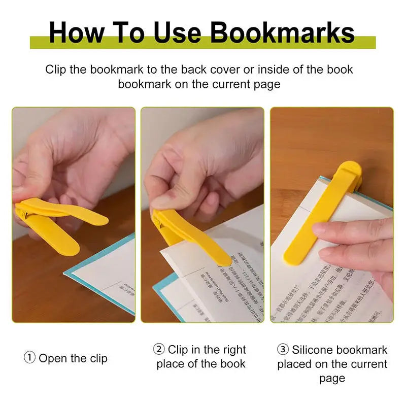 Clip-On Silicone Page-Following Bookmark – 9 Options