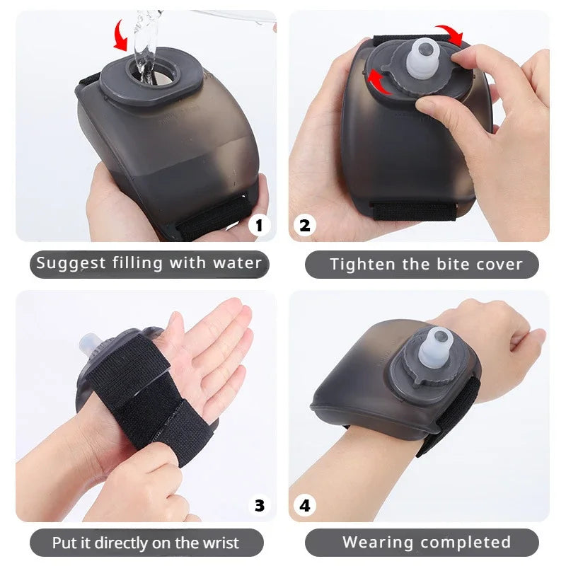 200ml Flexible Wrist Water Bottle – 3 Colours