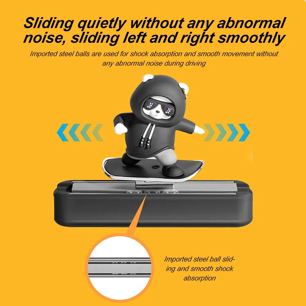 Magnetic Skateboard Bear Dashboard Ornament – 4 Styles