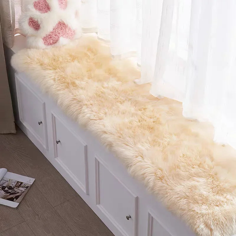 Long Soft Faux Sheepskin Fur Area Rugs Living Room Bedroom Floor Mat Shaggy Silky Plush Carpet Faux Fur Rug Decor Mats