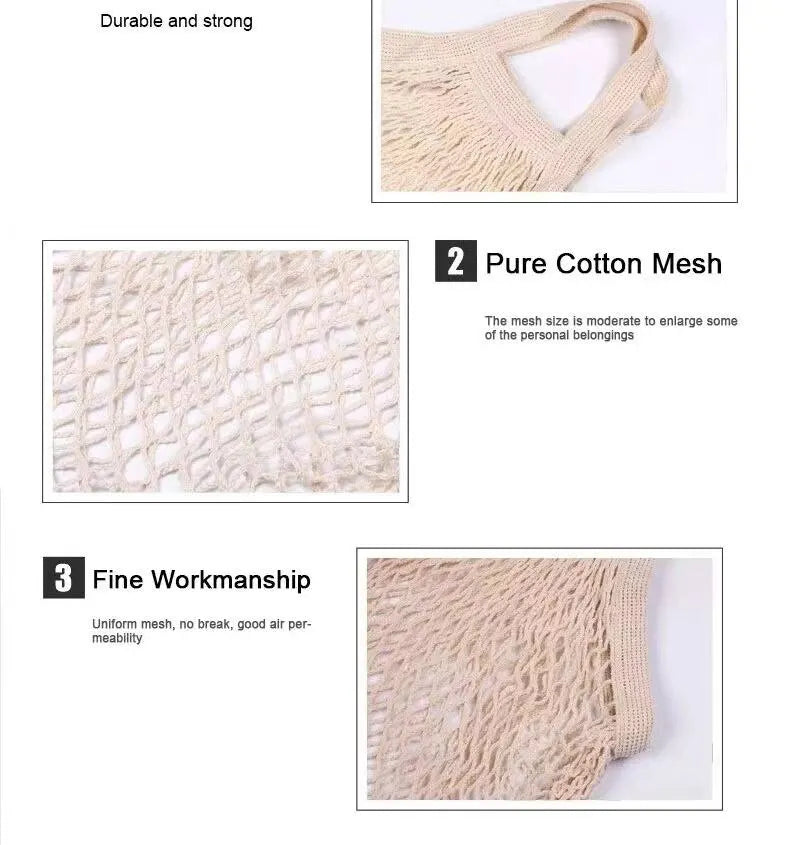 Reusable Cotton Mesh Shopping & Produce Bags – 1 or 2 Pack