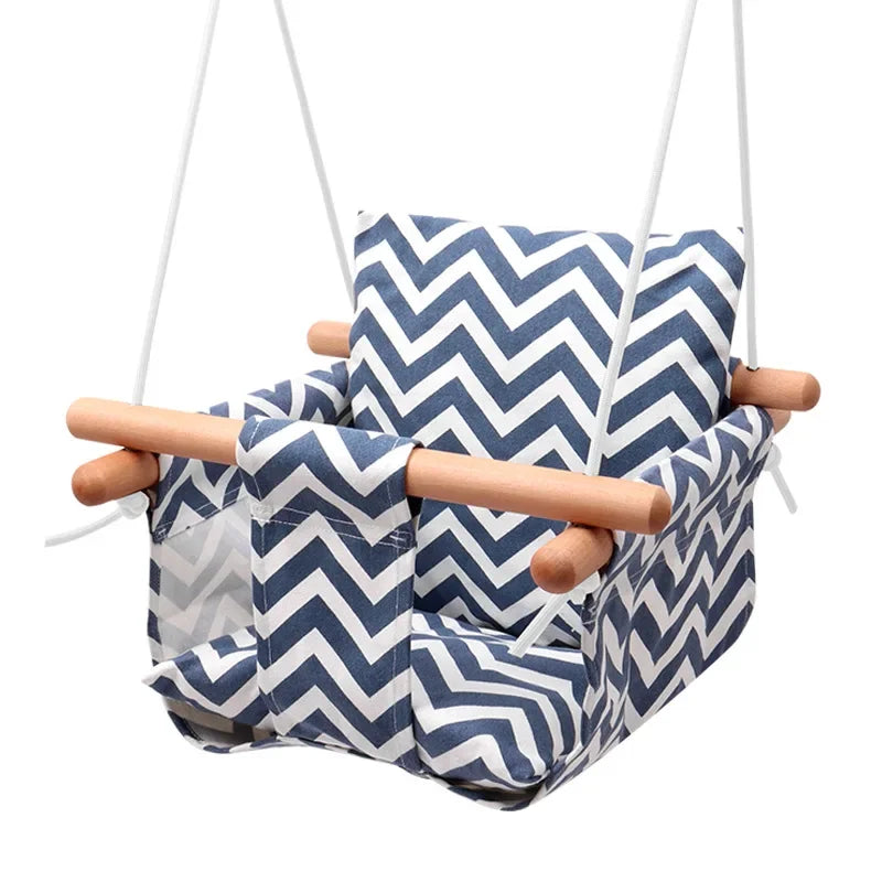 Baby Swing Seat Canvas Safe Swing Chair Indoor Outdoor Kindergarten Backyard Park Beach Basket Amusement Equipment Baby Toy