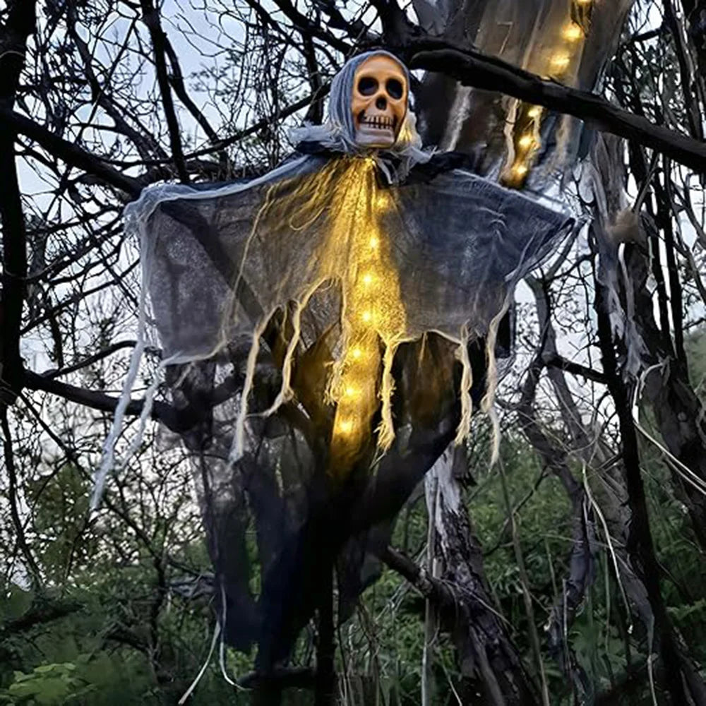 Hanging LED Skeleton Ghost Halloween Decoration