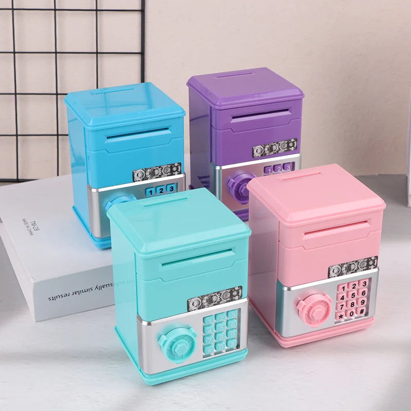 Kids Money Bank, Plastic Password Piggy Bank Mini ATM Cash Coin Money Box For Kids Birthday Toy For Children，ATM Banks Box