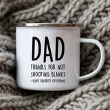 Dad Nutritional Facts Coffee Mug Enamel Cup for Papa Daddy Stepdad Father’s Day Gift Best Dad Ever Cups Dad Gifts From Kids