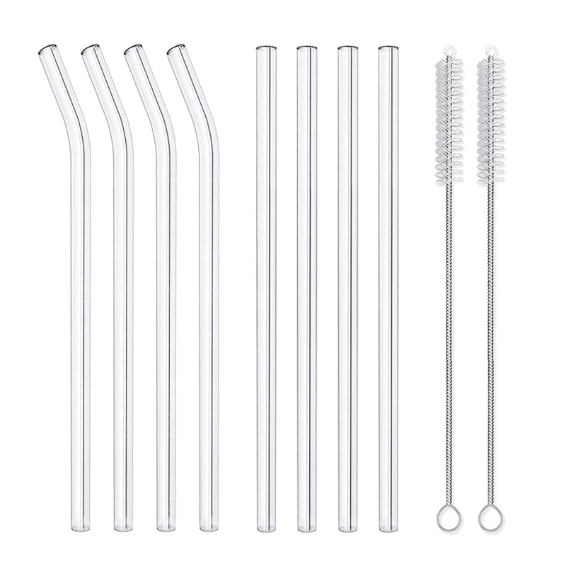 Reusable 8-Inch Glass Drinking Straws – 6 Sets