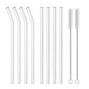 Reusable 8-Inch Glass Drinking Straws – 6 Sets