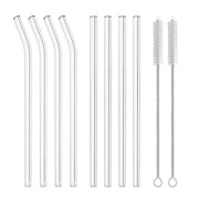 Reusable 8-Inch Glass Drinking Straws – 6 Sets