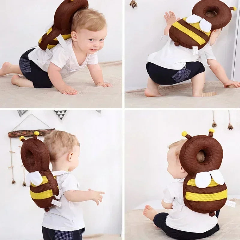 Plush Baby Head & Back Cushion Backpack – 2 Colours